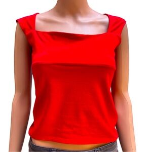 J.Crew Red Sleeveless Boatneck Top